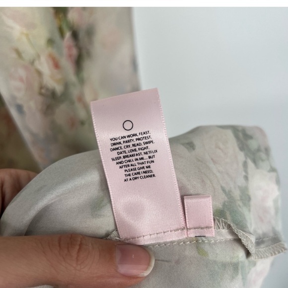 💕Selkie🐱The Poet Pink Puff Sleeve 100% Silk Charmeuse Cat Print Maxi Dress - Picture 11 of 16